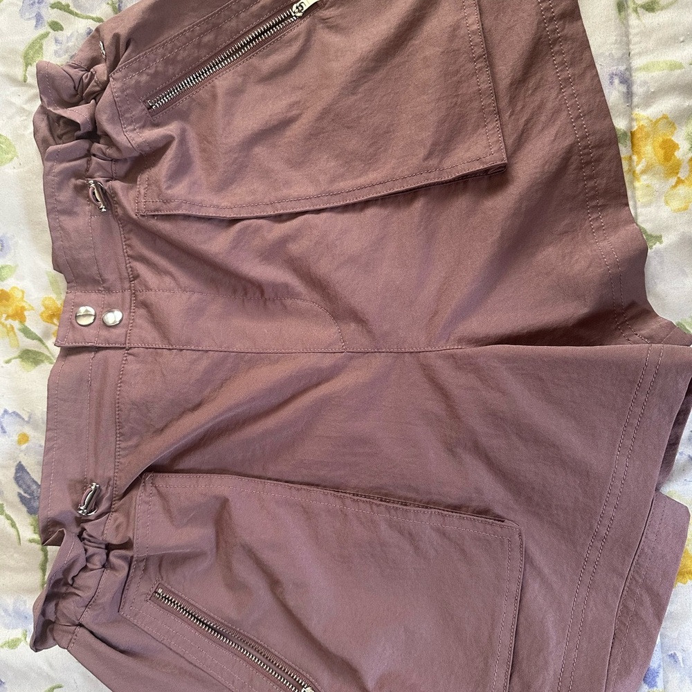 Calia woven paper bag high rise shorts bundle - hazy plum and smudge sage - Picture 3 of 6